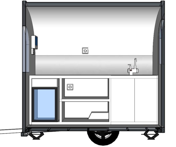 Retro Food Trailer PFR2216D im Round Top Design